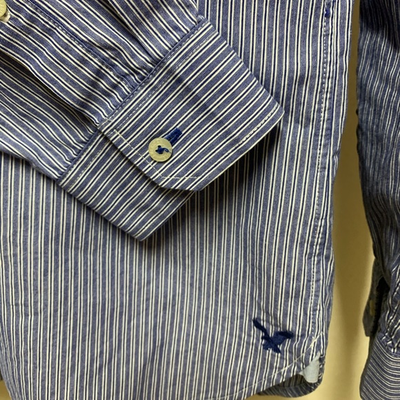 American Eagle Slim Fit Striped Button Up Shirt - Picture 5 of 9